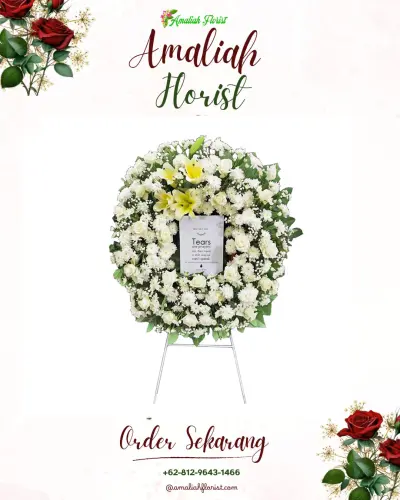 Krans Bunga Duka Cita di Sidoagung