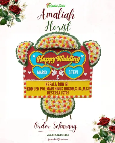 Karangan Papan Bunga Pernikahan di Sidoagung